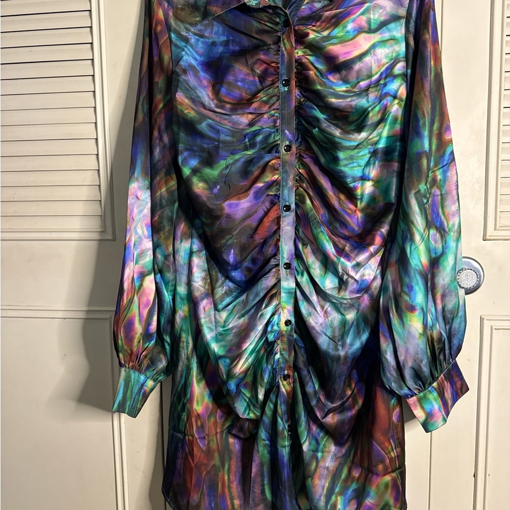 Fashion Nova Multicolor Long Sleeve Dress